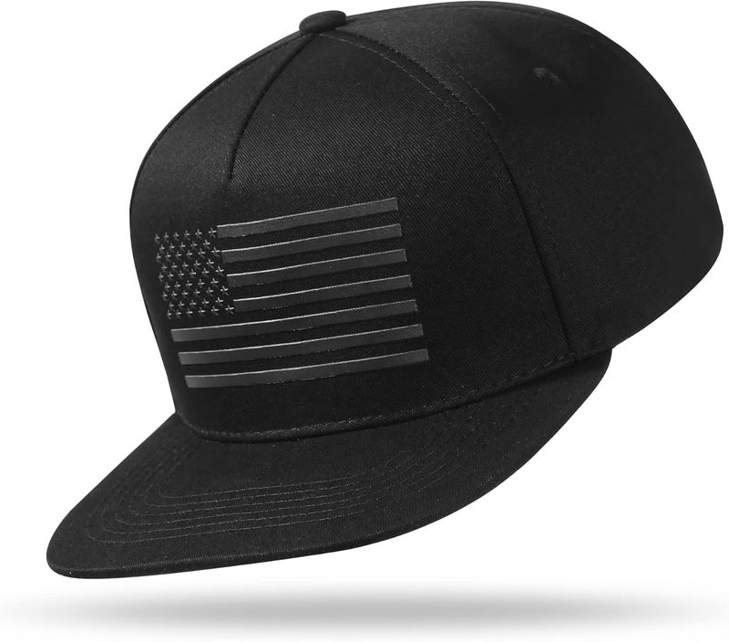 UALON Baseball Cap, Snapback Trucker Hat for Men & Women with American Flag and Adjustable, Breathable Mesh, Flat Bill Hats - Image 2